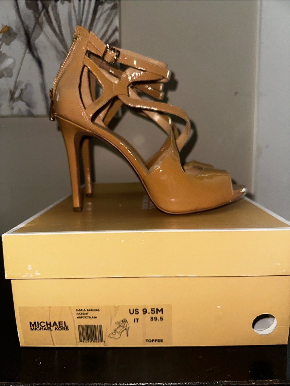 Michael Kors Toffee Patent Leather Strappy High Heels